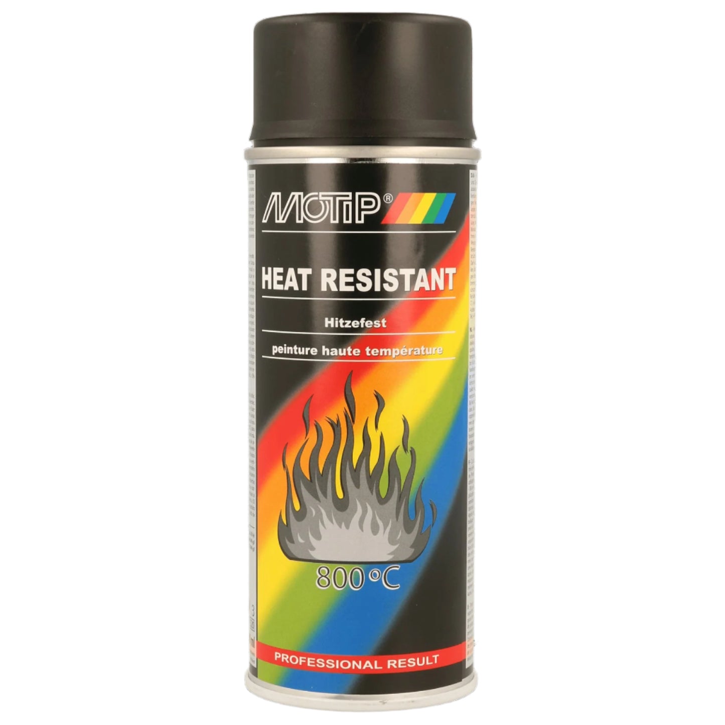 Motip Black Heat Resistant Spray Paint Up To 800 Degrees 400ml M04031 Motip