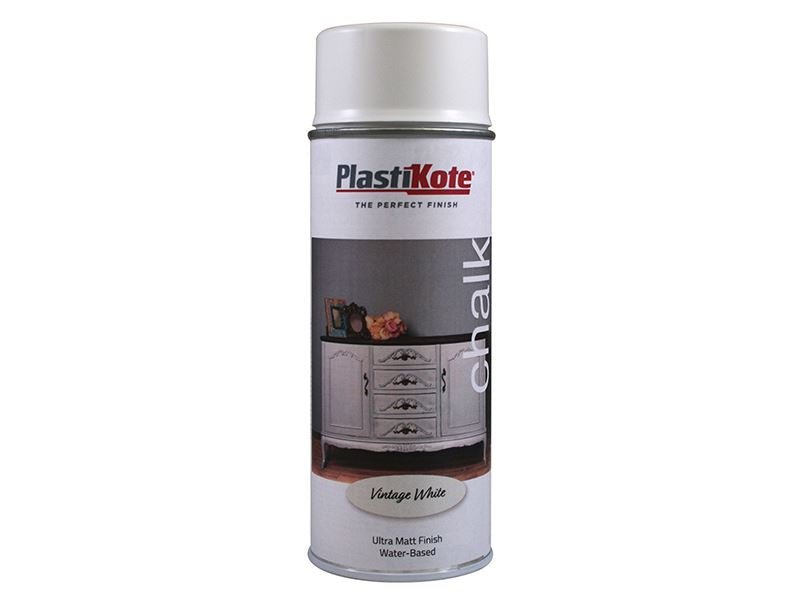 Plastikote Chalk Finish Spray Vintage White 400ml Plastikote