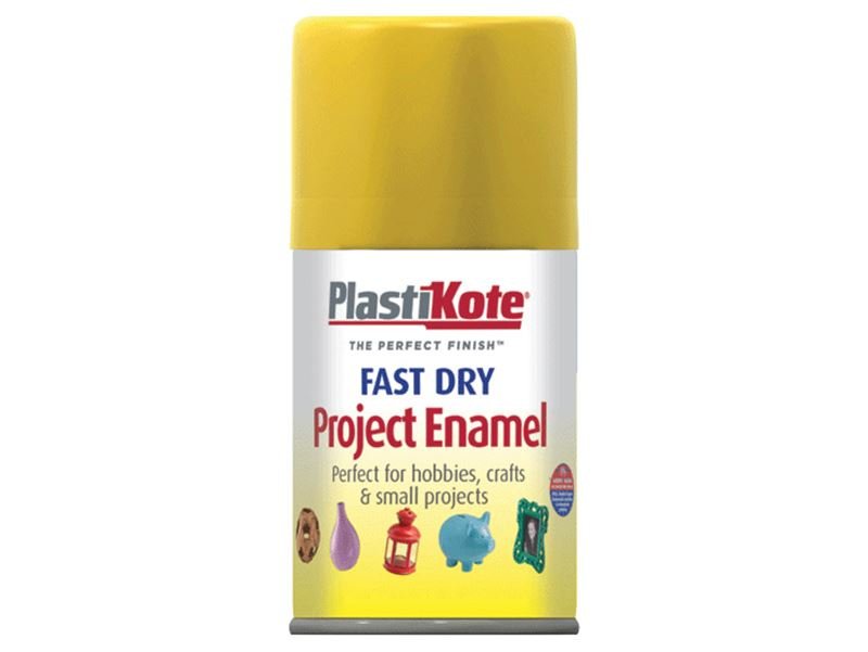 Plastikote Fast Dry Enamel Aerosol Buttercup Yellow 100ml Plastikote