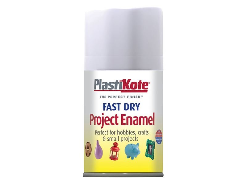 Plastikote Fast Dry Enamel Aerosol Matt White 100ml Plastikote