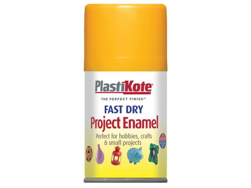 Plastikote Fast Dry Enamel Aerosol Sunshine Yellow 100ml Plastikote