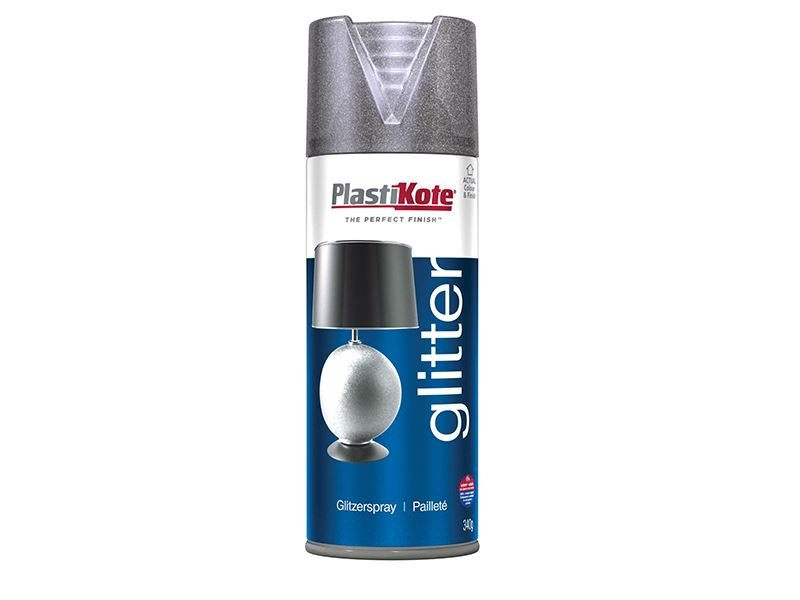 Plastikote Glitter Effect Spray Silver 400ml Plastikote