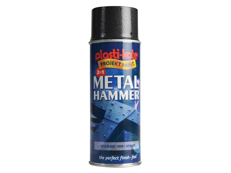 Plastikote Metal Paint Hammer Spray Black 400ml Plastikote