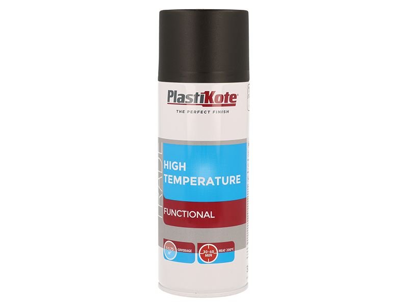Plastikote Trade High Temperature Spray Paint Black 400ml Plastikote
