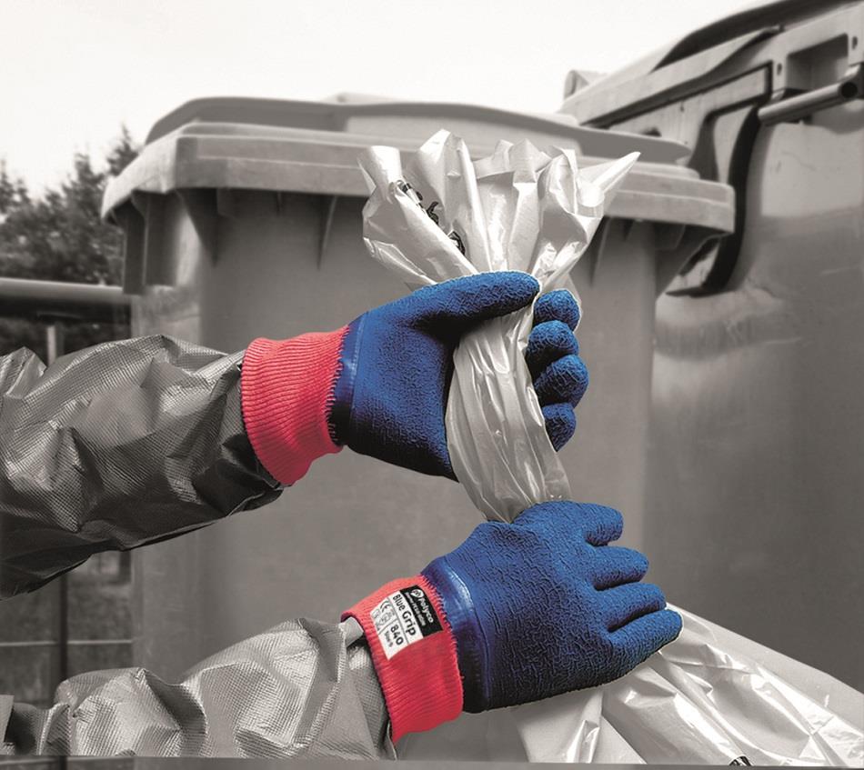 Polyco Blue Grip Latex Coated Gloves 9 Large Polyco Healthline