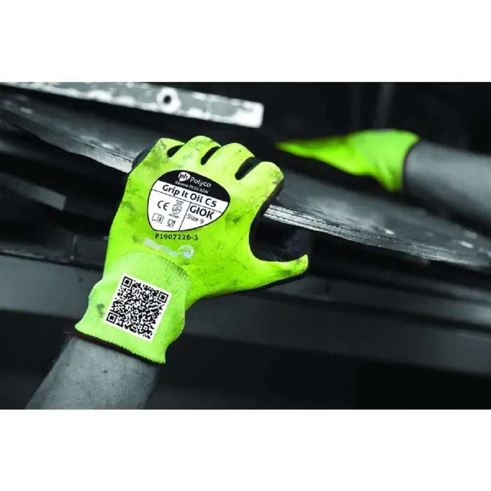Polyco Grip It Oil C5 Dual Nitrile Coated Cut Resistance Work Gloves Polyco Healthline
