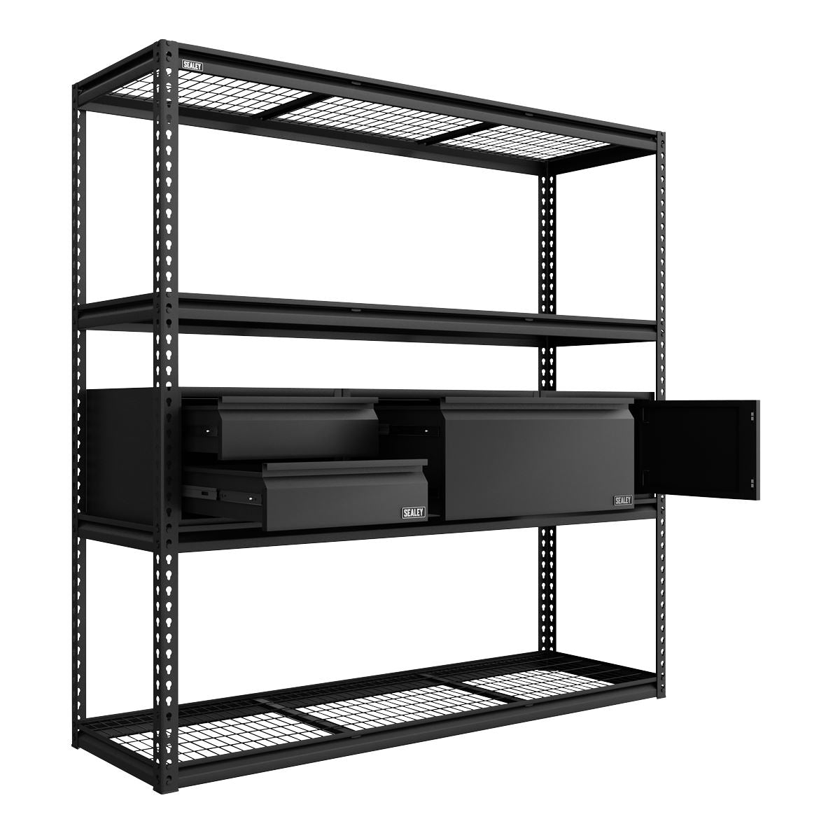 Sealey APMRCOMBO1 Heavy-Duty Modular Racking Kit with 3 Storage Units Sealey