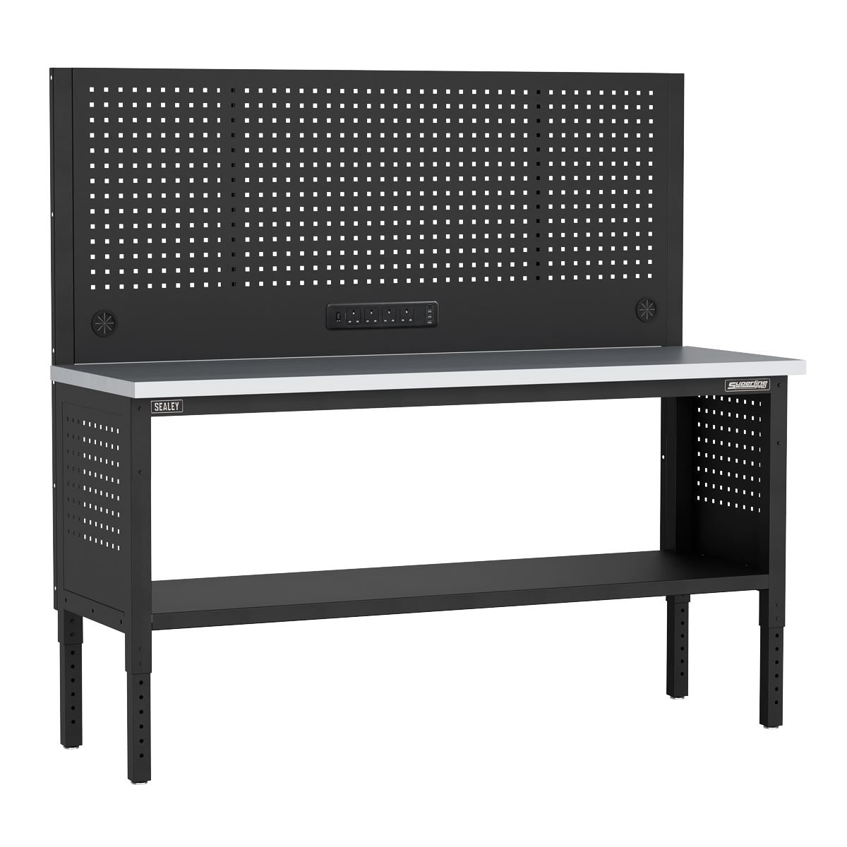 Sealey APMWB72COMBOSS Superline PRO® Modular Workbench with Pegboard Back Panel Stainless Steel Worktop 1830mm Sealey