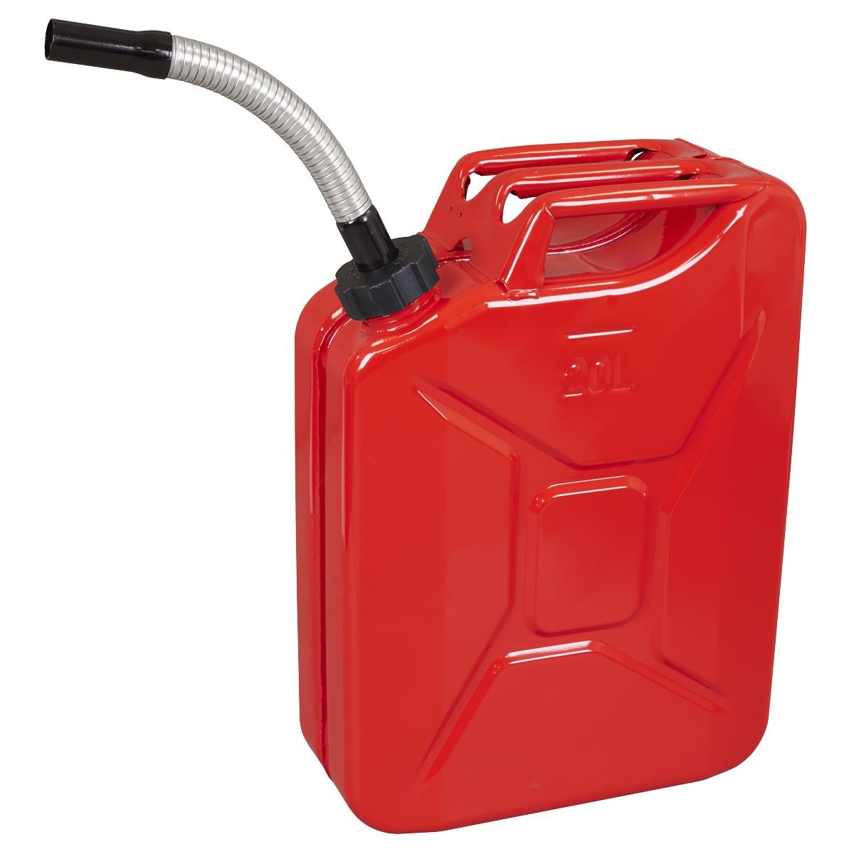 Sealey JC20SCR Screw Cap Metal Jerry Can 20L - Red Sealey
