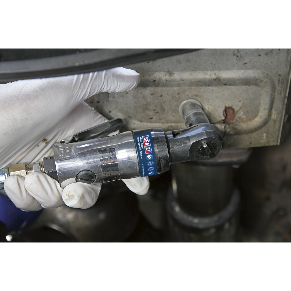 Sealey SA231 Air Ratchet Wrench 3/8"Sq Drive Super Stubby Sealey