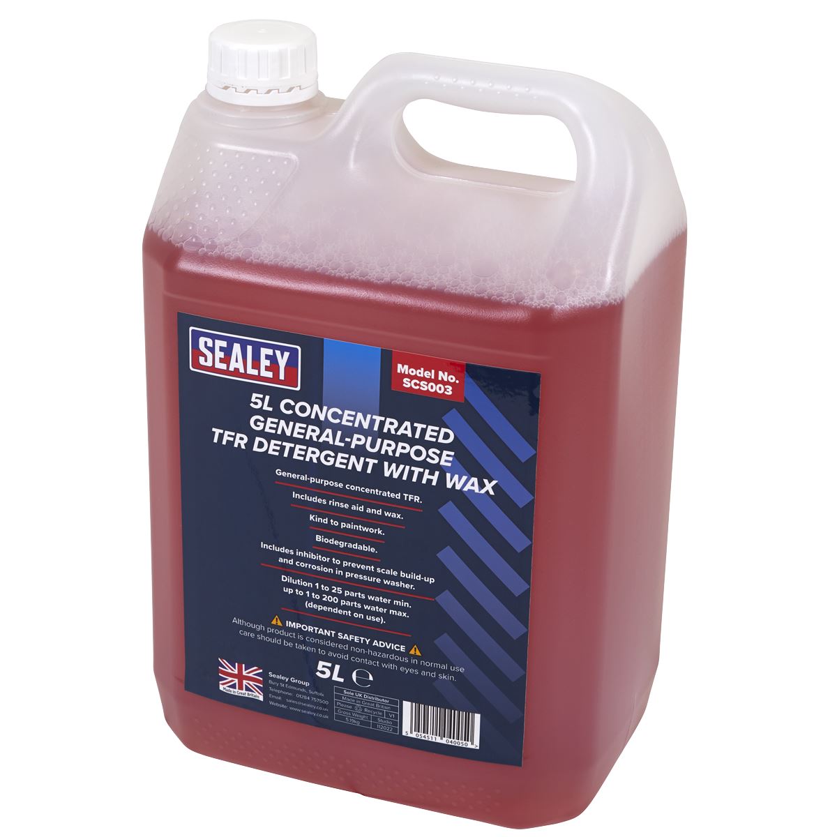 Sealey SCS003 TFR Detergent with Wax Concentrated 5L Sealey