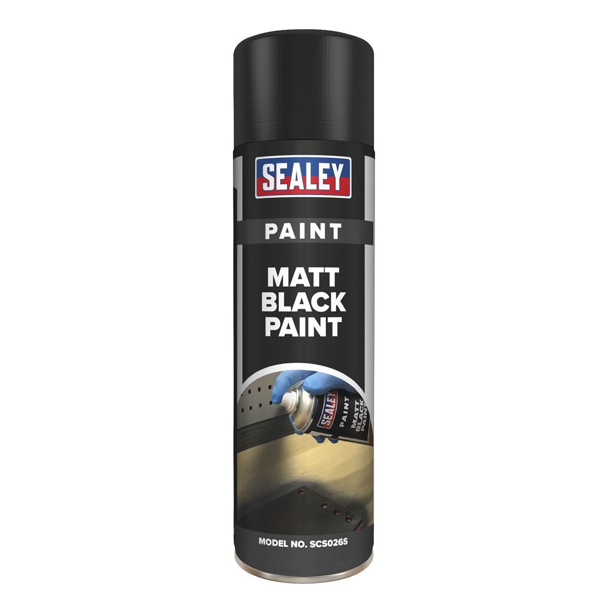 Sealey SCS026 Black Matt Paint 500ml Pack of 6 Sealey