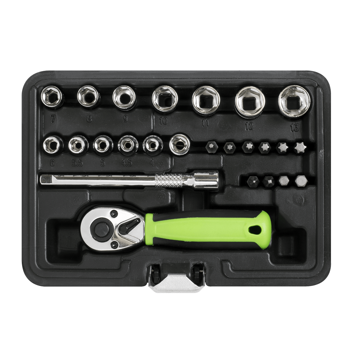 Siegen S01233 Socket Set 25pc 1/4"Sq Drive - Metric Siegen