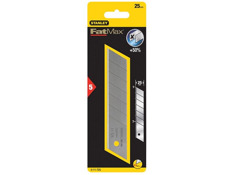 Stanley FatMax Snap-Off Blades 25mm Pack 5 STA011725 Stanley