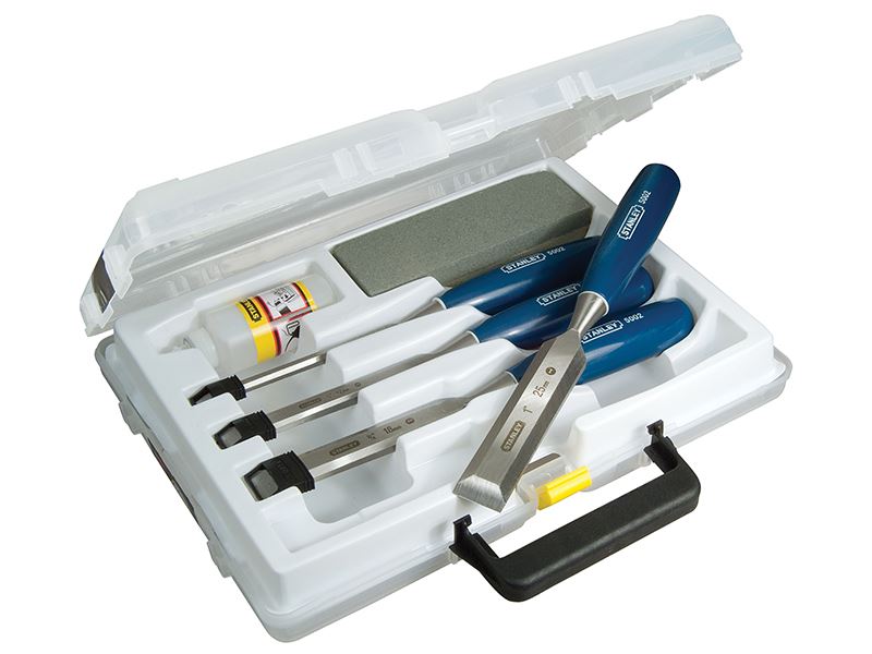 Stanley 5002 Bevel Edge Chisel & Oilstone Set 6 Piece STA016130 Stanley