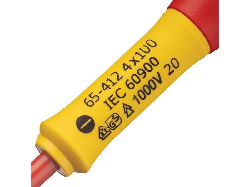 Stanley FatMax VDE Insulated Screwdriver Parallel Tip 4.0 x 100mm STA065412 Stanley