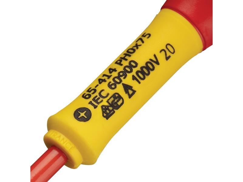 Stanley FatMax VDE Insulated Screwdriver Phillips Tip PH0 x 75mm STA065414 Stanley