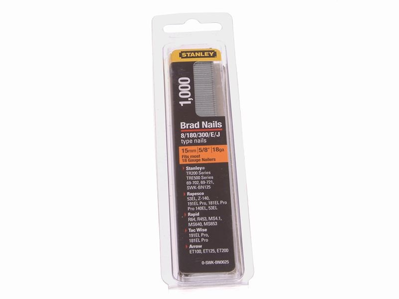 Stanley SWKBN Brad Nail 15mm SWKBN062 Pack 1000 STA0SWKBN062 Stanley