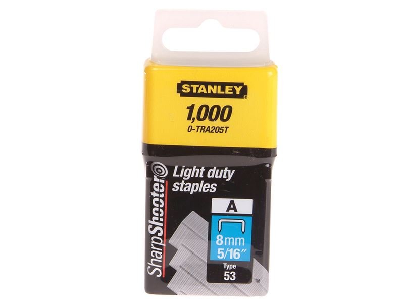 Stanley TRA2 Light-Duty Staple 8mm TRA205T Pack 1000 STA0TRA205T Stanley