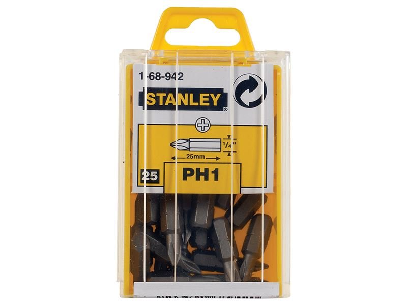 Stanley Phillips Bits PH1 x 25mm Box 25 STA168942B Stanley