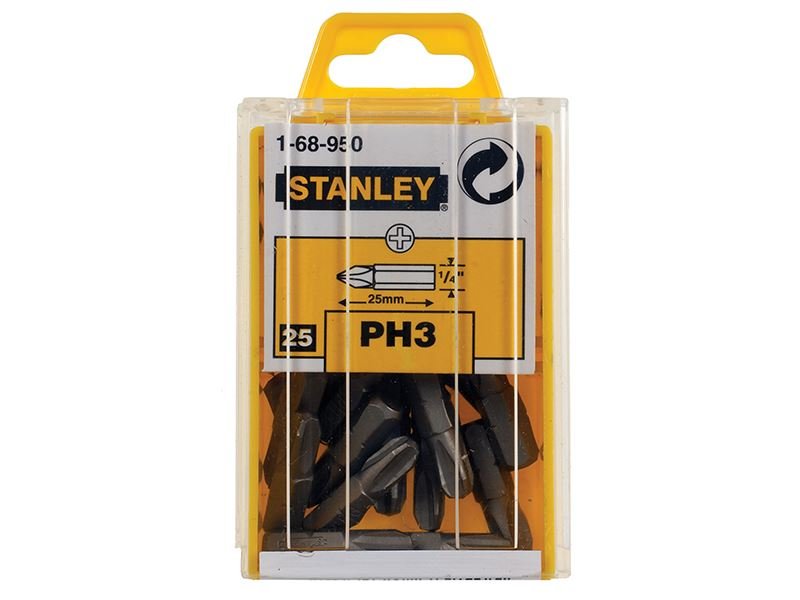 Stanley Phillips Bits PH3 x 25mm Box 25 STA168950B Stanley