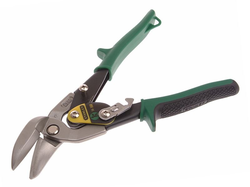 Stanley Green Offset Aviation Snips Right Cut 250mm 10in STA214568 Stanley