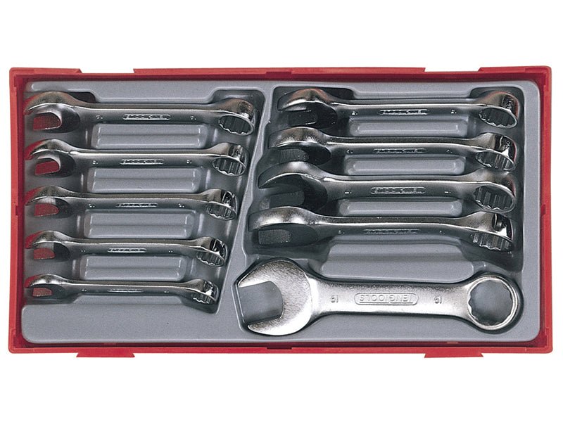 Teng TT6010M Metric Midget Combination Spanner Set 10 Piece Teng Tools