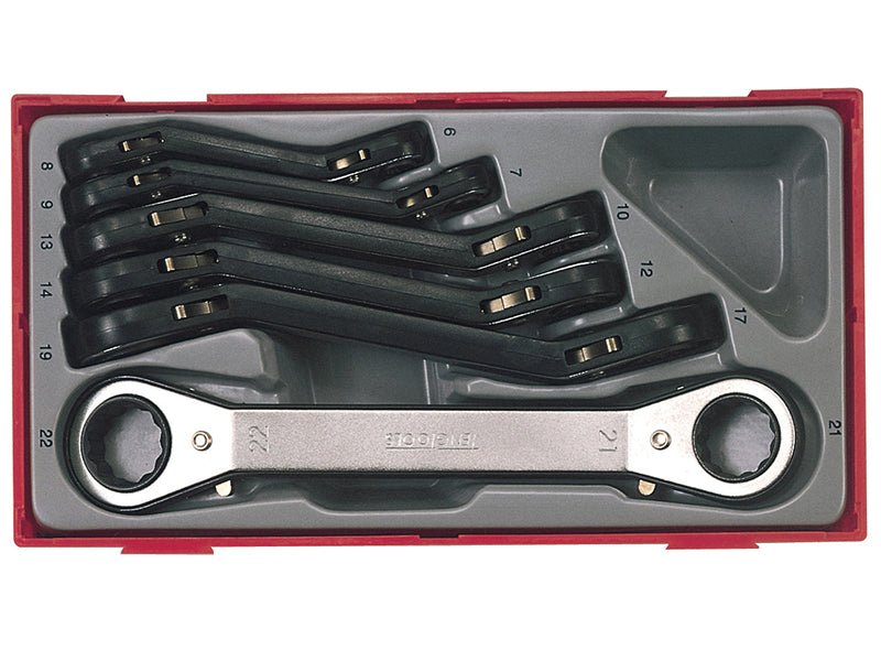 Teng TTRORS Metric Ratchet Ring Spanner Set 6 Piece Teng Tools