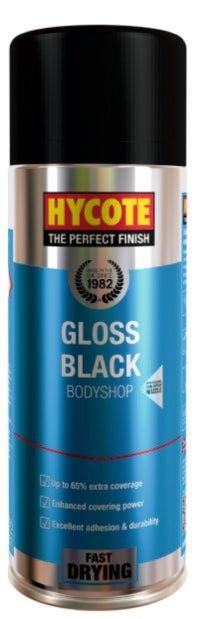 Hycote Bodyshop Gloss Black Spray Paint 400Ml Xuk432 Hycote