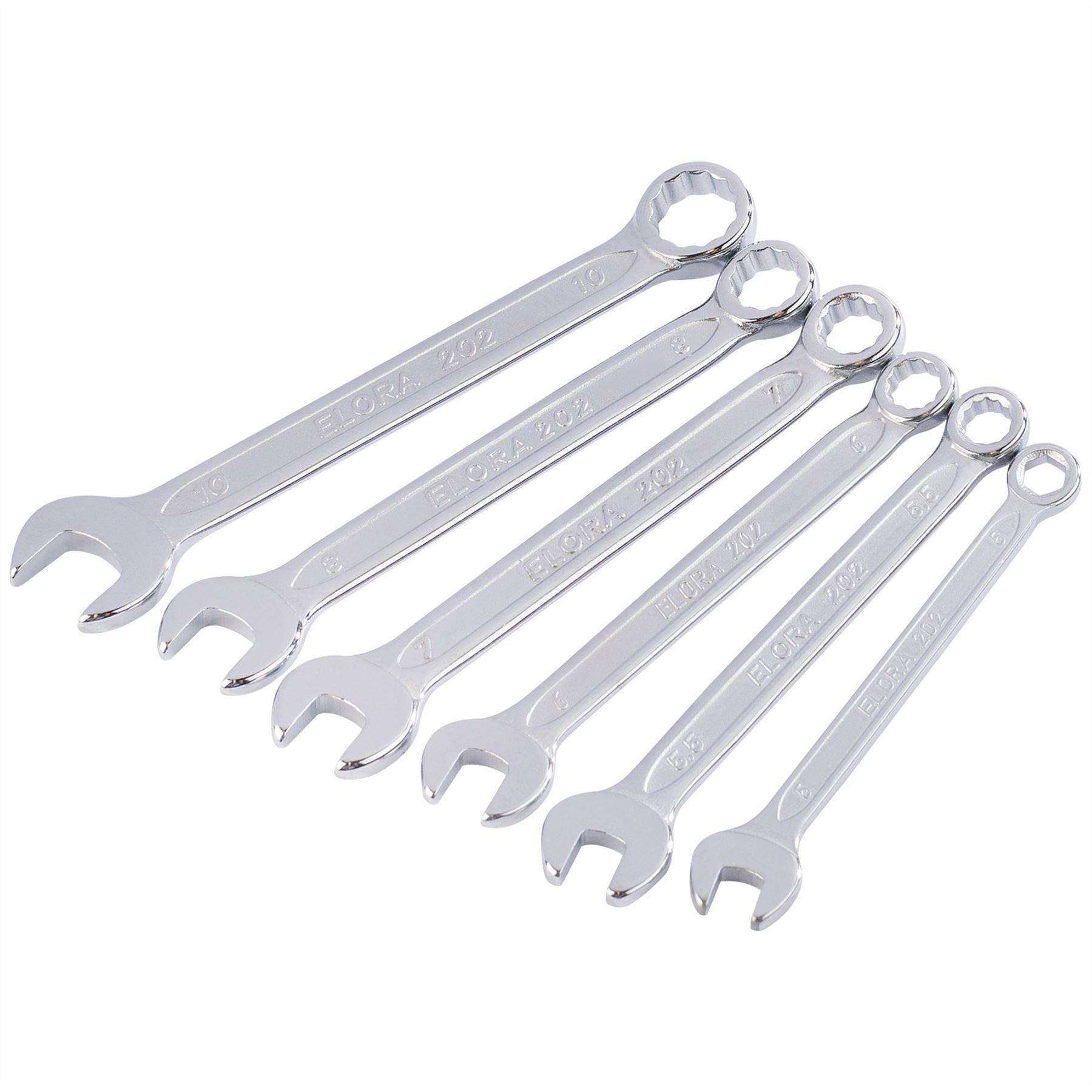Elora 04212 Midget Metric Combination Spanner Set 6 Piece Elora