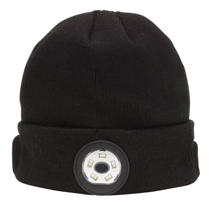 Draper 28346 Smart Wireless Rechargeable Beanie with LED Head Torch and USB Charging Cable Black One Size Draper