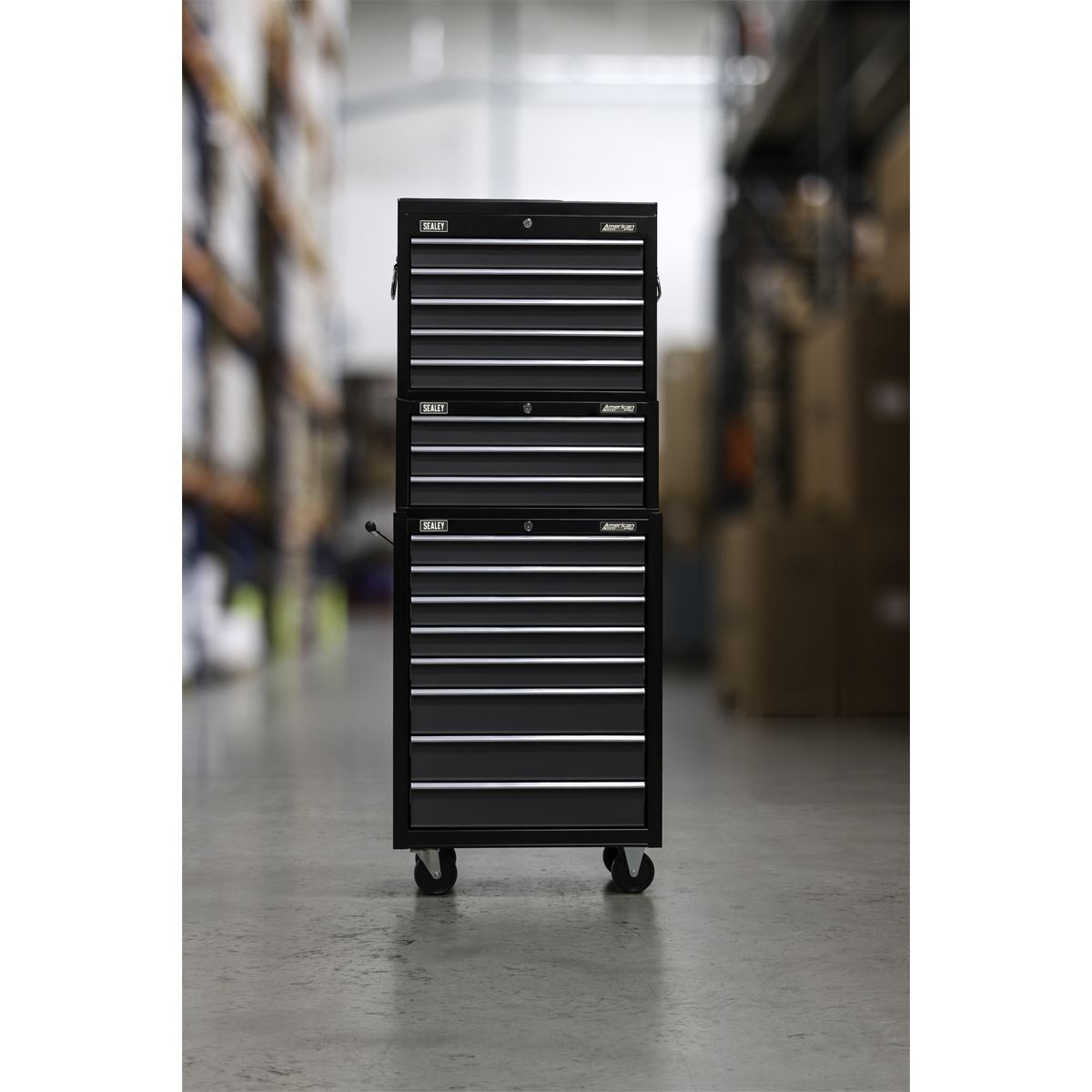 Sealey AP35STACK Tool Chest Combination 16 Drawer with Ball-Bearing Slides - Black/Grey Sealey