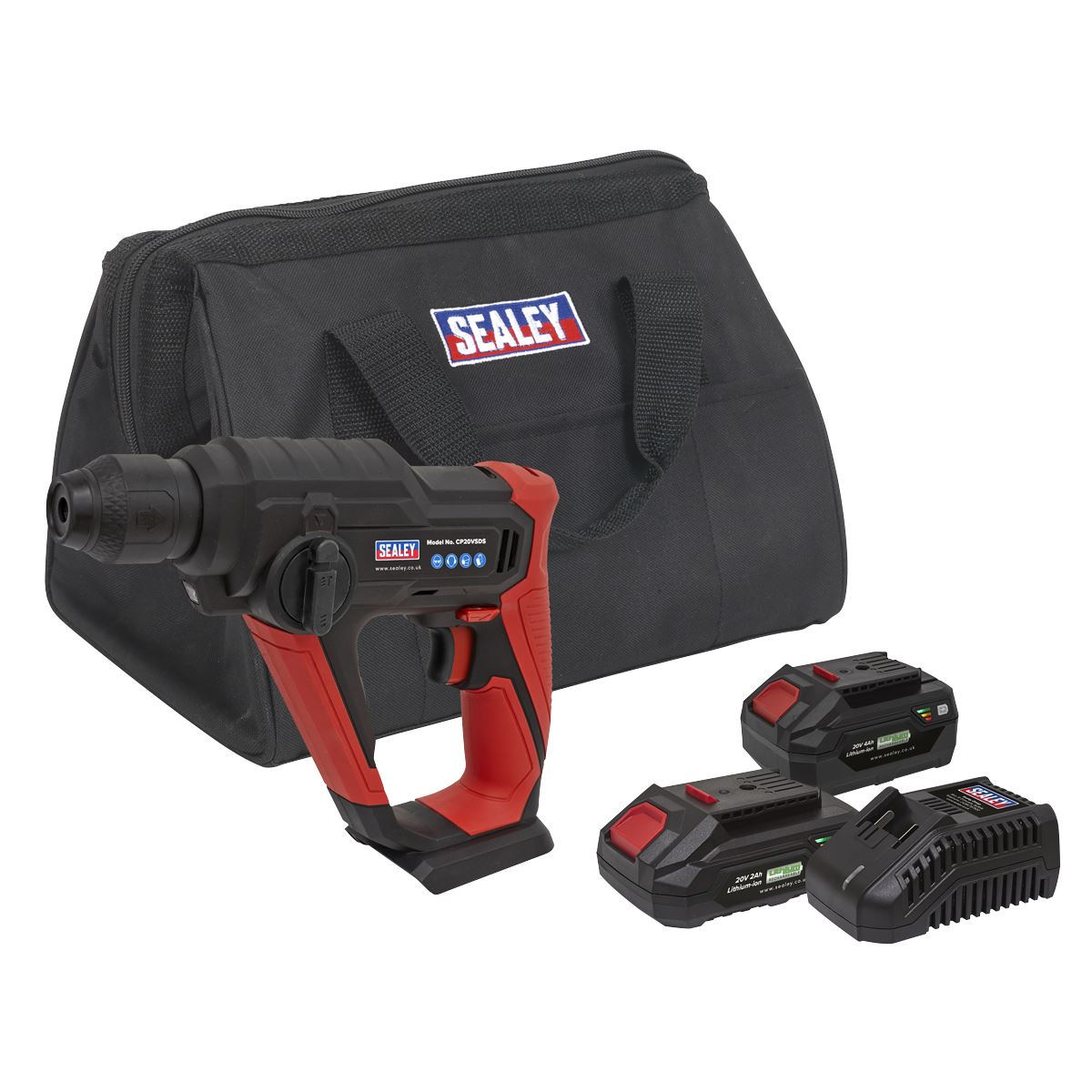 Sealey CP20VSDSKIT Cordless Rotary Hammer Drill Kit 20V SV20 Series SDS Plus - 2 Batteries Sealey