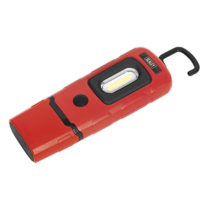 Sealey LED3601R Rechargeable 360° Inspection Light 3W COB & 1W SMD LED Red Lithium-Polymer Sealey