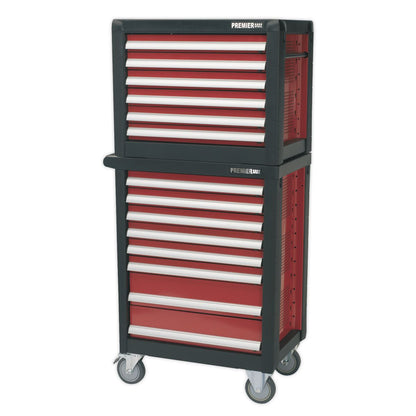 Sealey APTTC02 Topchest & Rollcab Combination 14 Drawer with Ball-Bearing Slides & 1233pc Tool Kit Sealey