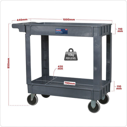 Sealey CX202 Trolley 2-Level Composite Heavy-Duty Sealey