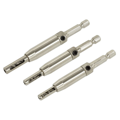 Sealey AK3HD Self-Centring Chamfered Hinge Drill Set 3pc Sealey