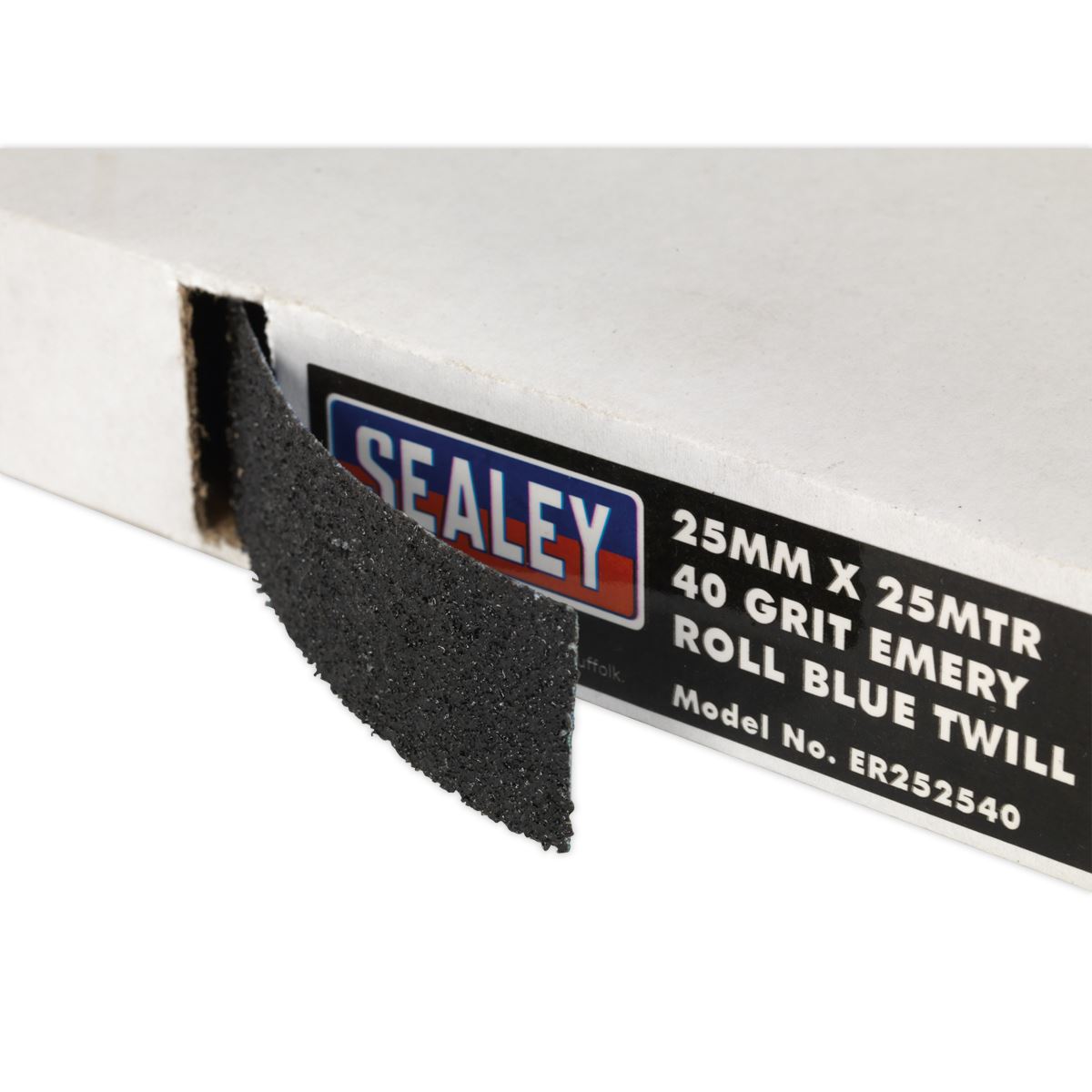 Sealey ER252540 Emery Roll Blue Twill 25mm x 25m 40Grit Sealey