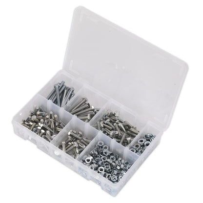 Sealey AB050SNW Setscrew Nut & Washer Assortment 408pc High Tensile M6 Metric Sealey