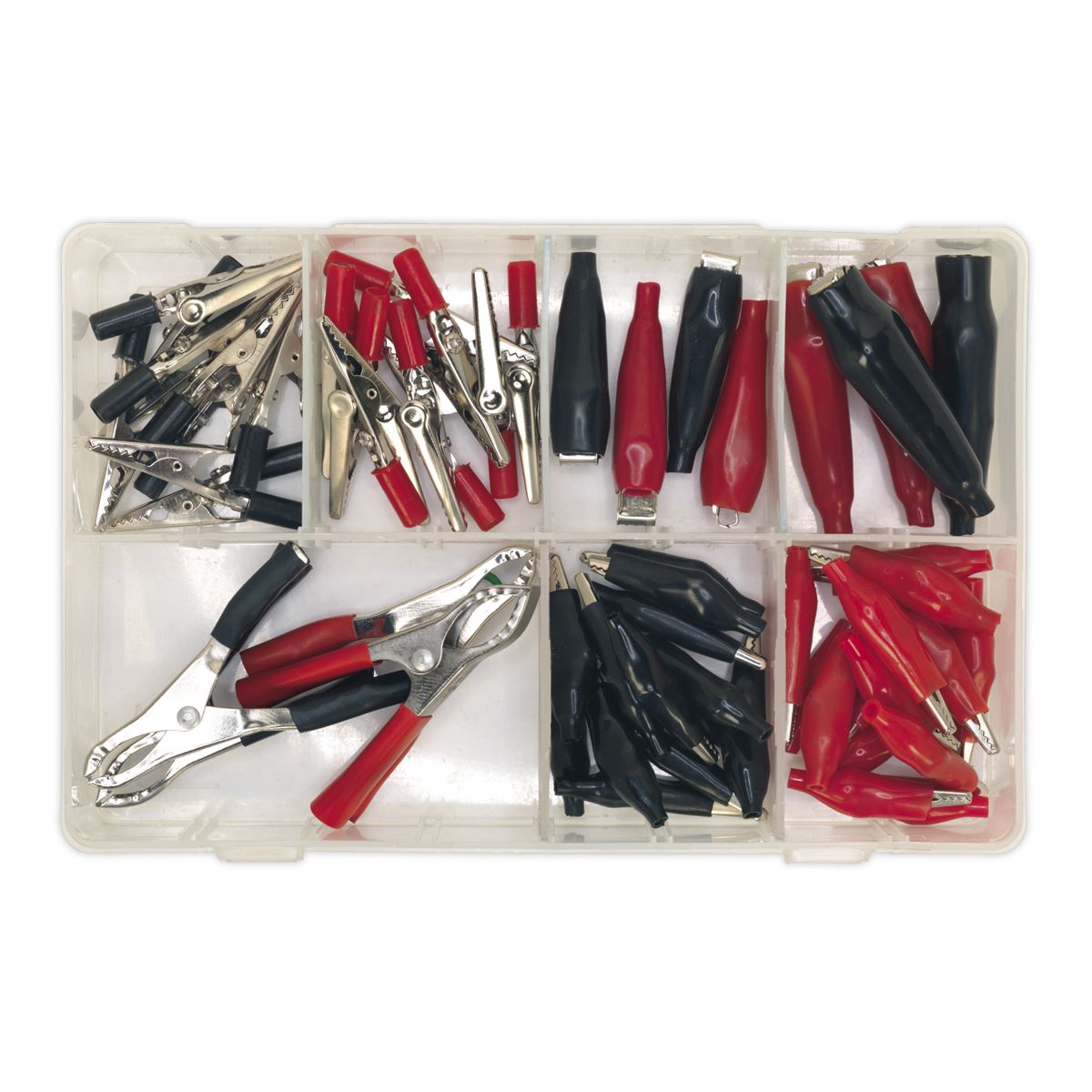 Sealey AB023CA Crocodile Clip Assortment 60pc Black & Red Sealey