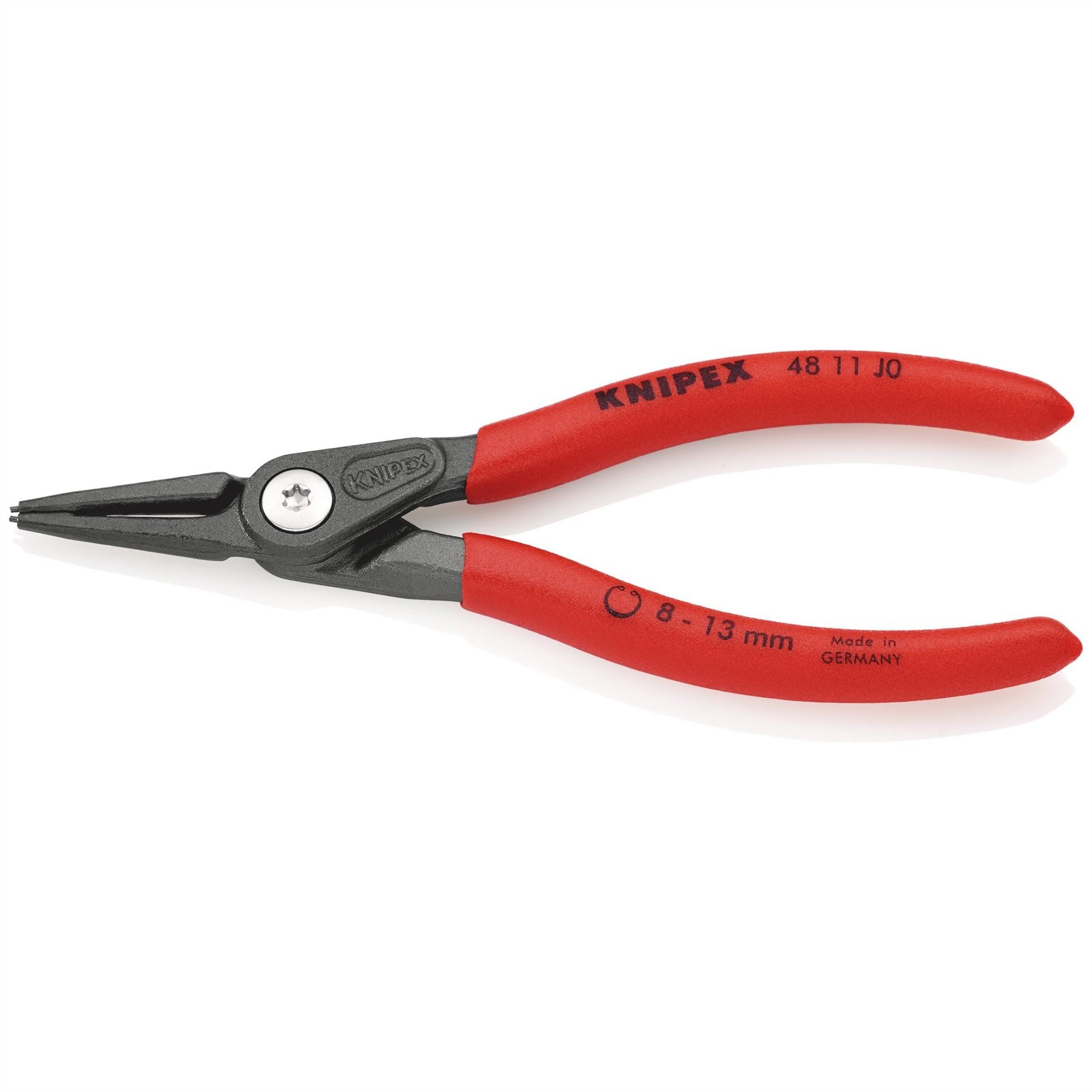 Knipex 75077 48 11 J0 SB Precision Circlip Pliers for internal circlips in bore holes with non-slip plastic coating grey atramentized 140mm Knipex