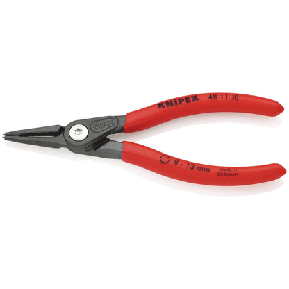 Knipex 75077 48 11 J0 SB Precision Circlip Pliers for internal circlips in bore holes with non-slip plastic coating grey atramentized 140mm Knipex