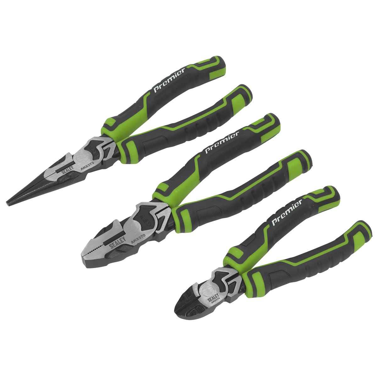 Sealey AK8376HV Pliers Set 3pc High Leverage - Green Sealey