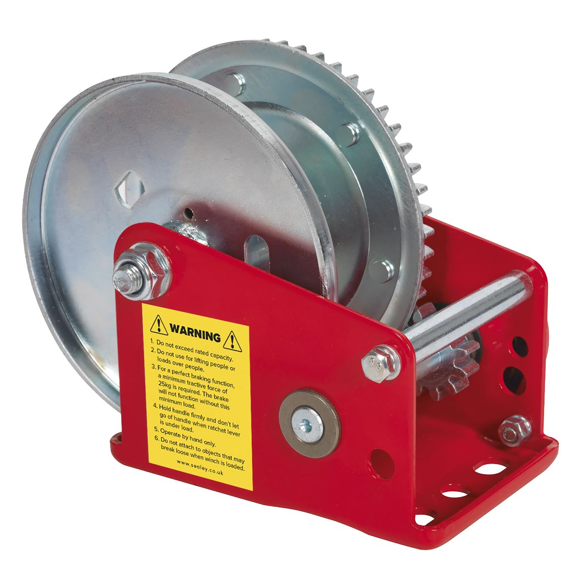 Sealey GWE1200B Geared Hand Winch with Brake 540kg Capacity Sealey