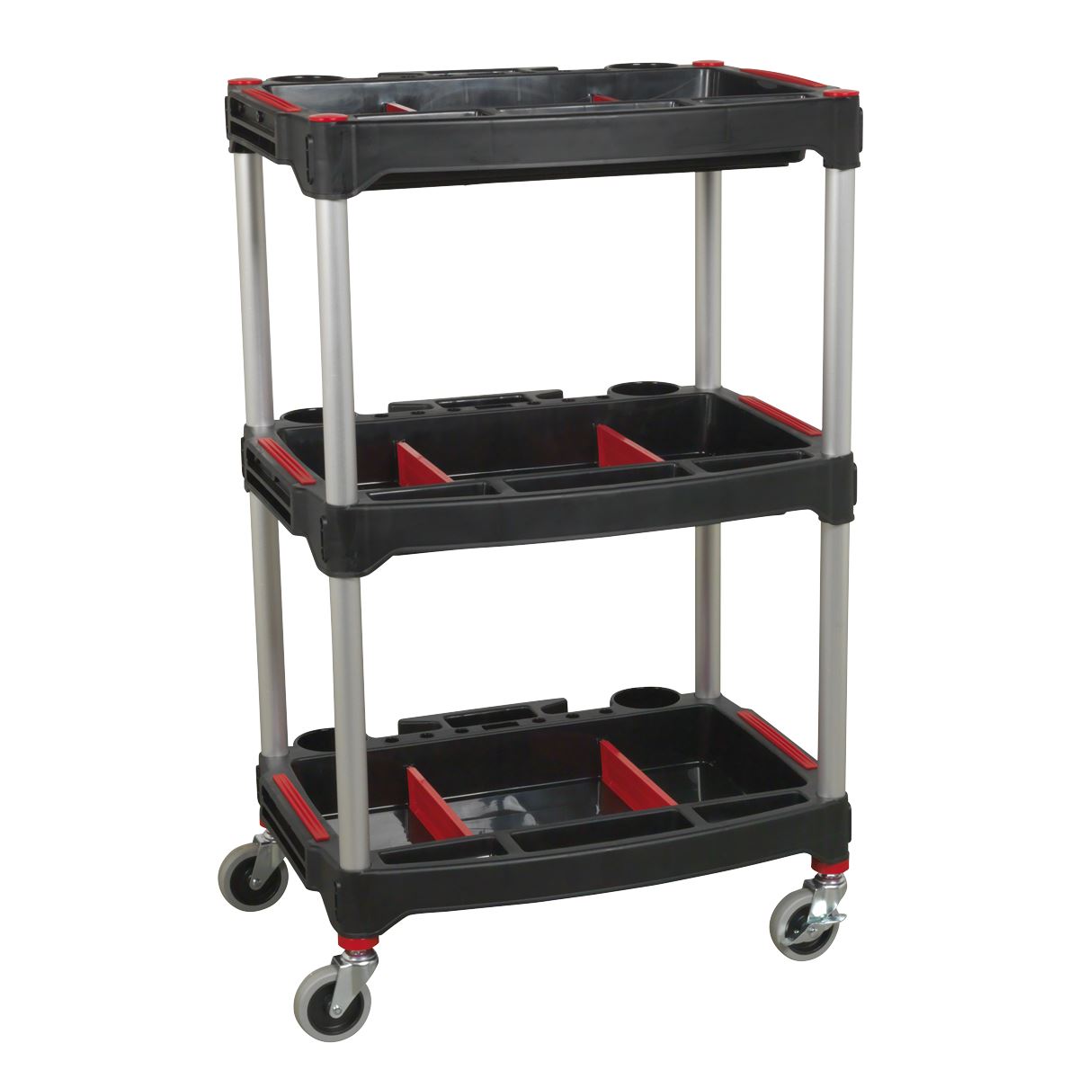 Sealey CX313 Workshop Trolley 3-Level Composite with Parts Storage Sealey