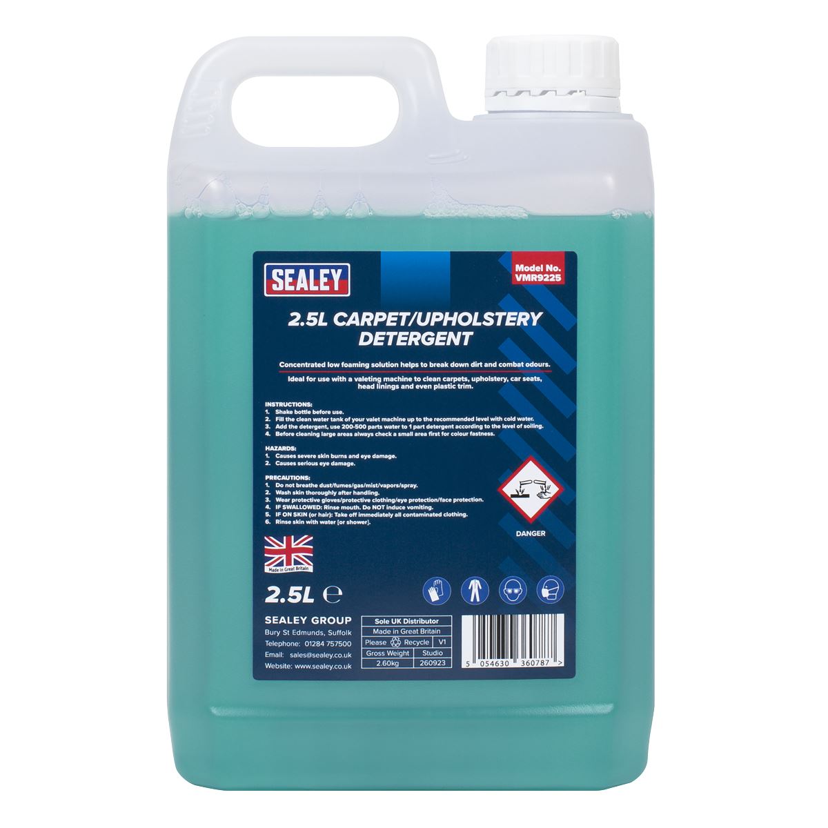 Sealey VMR9225 Carpet/Upholstery Detergent 2.5L Sealey