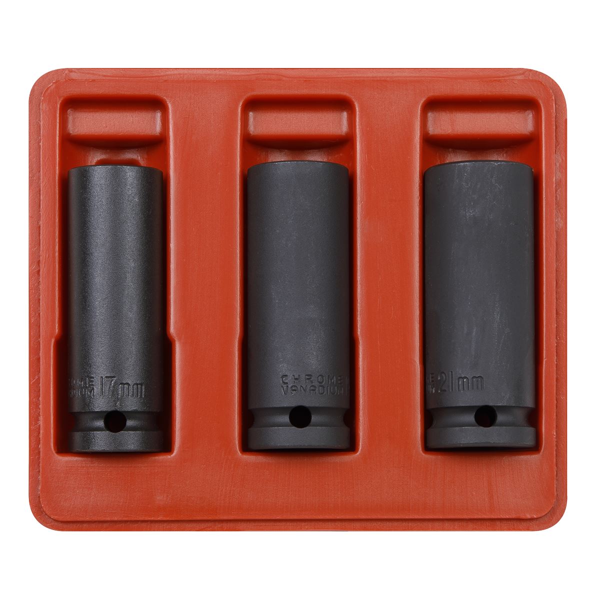 Sealey SX043 Impact Socket Set 3pc Deep 1/2"Sq Drive Sealey