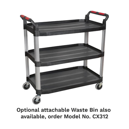 Sealey CX310 Workshop Trolley 3-Level Composite - 3 Wall Sealey