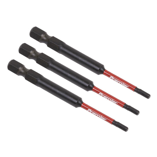 Sealey AK8260 Hex 2.5mm Impact Power Tool Bits 75mm - 3pc Sealey