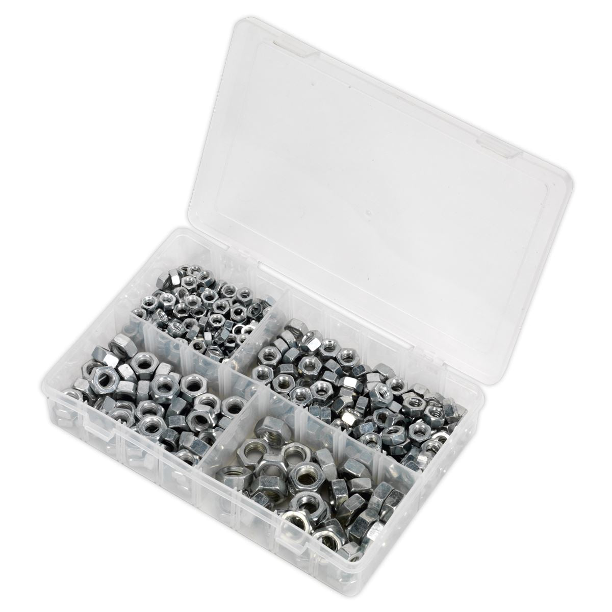 Sealey AB029SN Steel Nut Assortment 320pc 1/4"-1/2"UNF Sealey